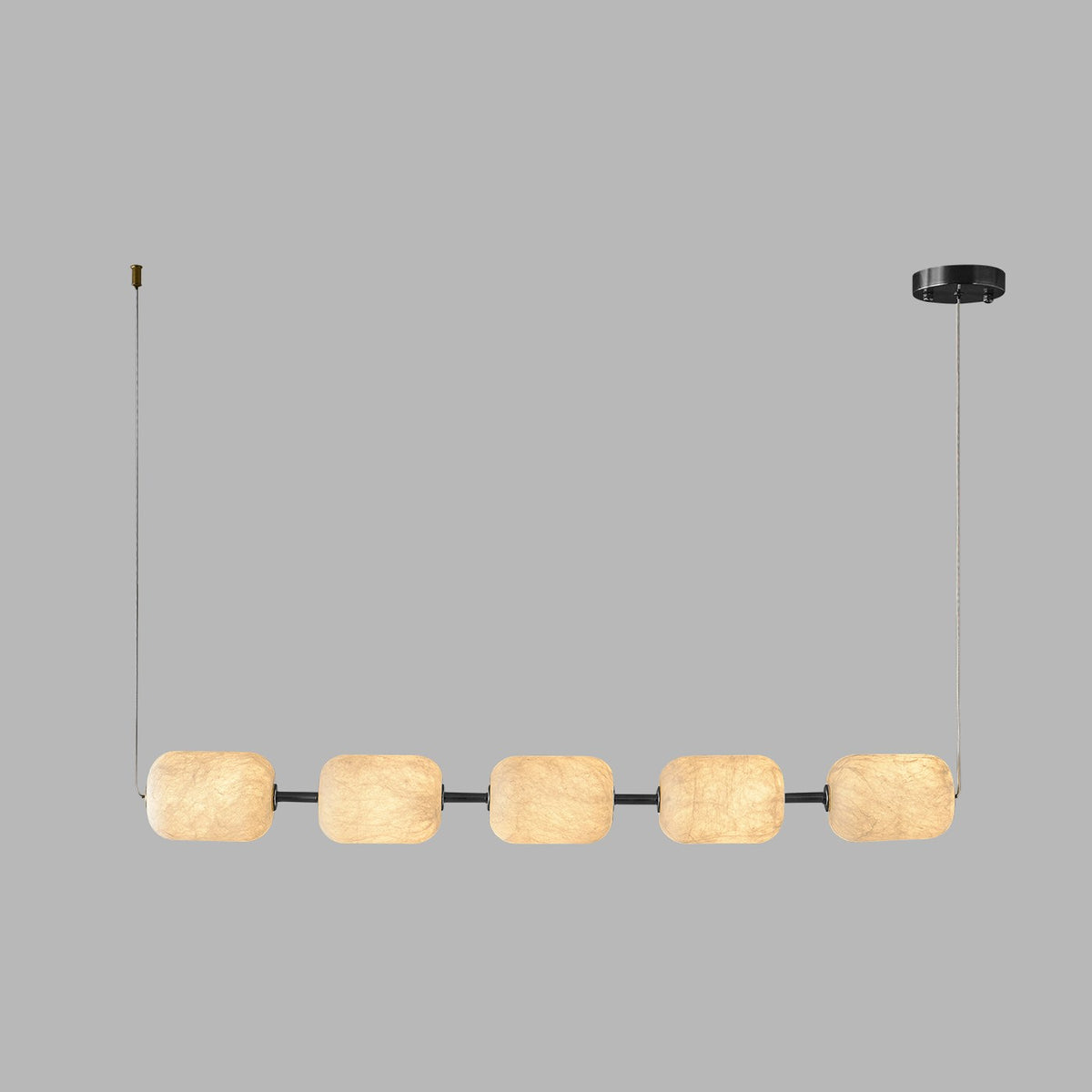 Modern Mulberry Silk Linear Pendant Light in White and Black - 03 03-product-real-mulberry-silk-linear-pendant-lit