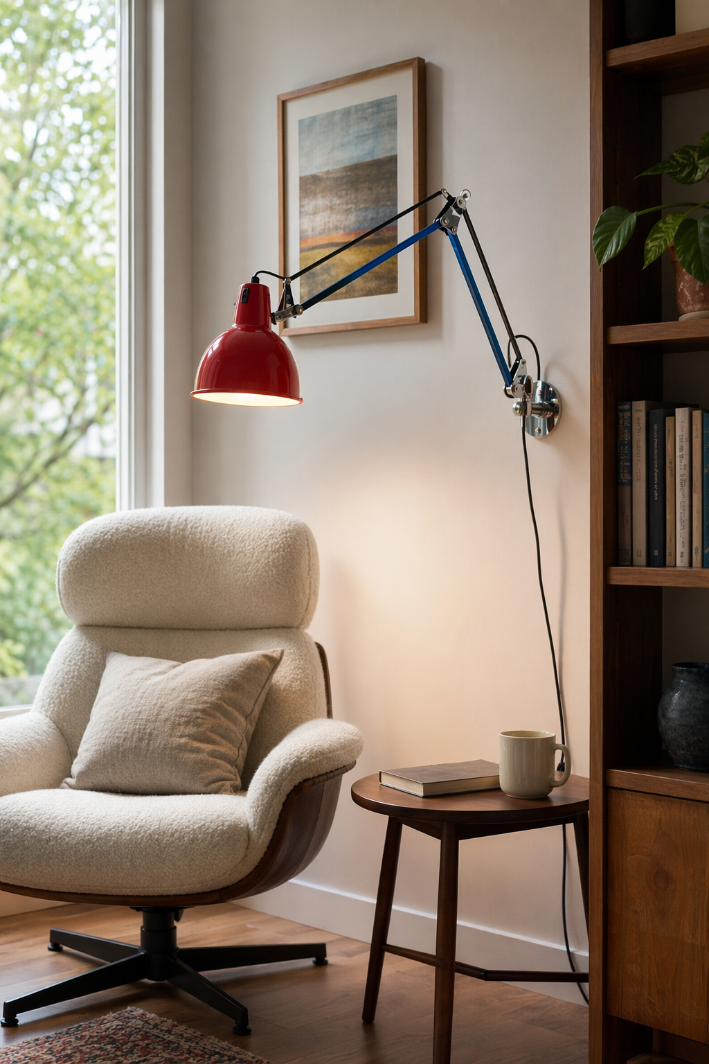Modern Adjustable Red Wall Task Lamp - 03 03-reading-nook