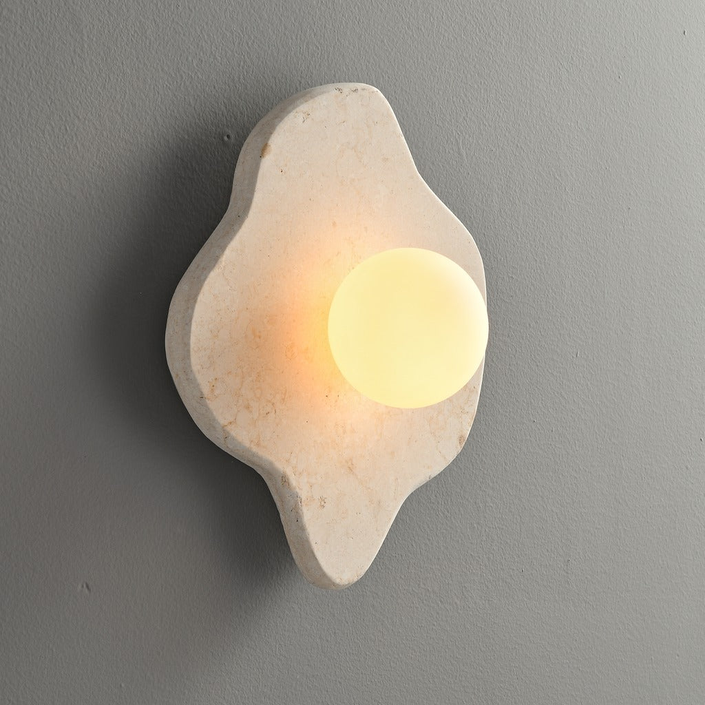 Modern Four-Lobed Stone Wall Sconce - 07 03-real-square-3-5--359