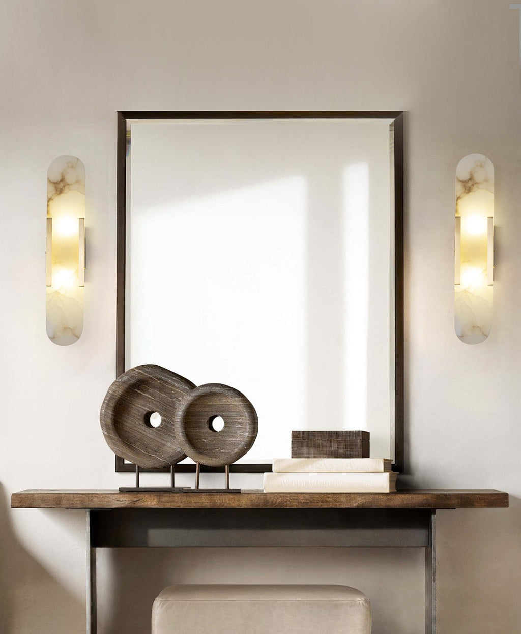Modern Spanish Alabaster Capsule Wall Sconce - 03 room scene 2