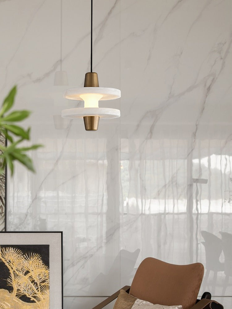 Modern Spanish Alabaster Disc Pendant Light - 03 03-scene-living-room