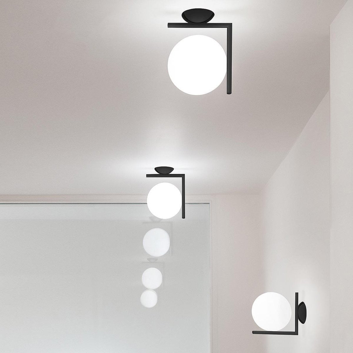 Modern Globe Arm Wall Sconce - 03 03-scene-modern-globe-arm-wall-sconce-hallway