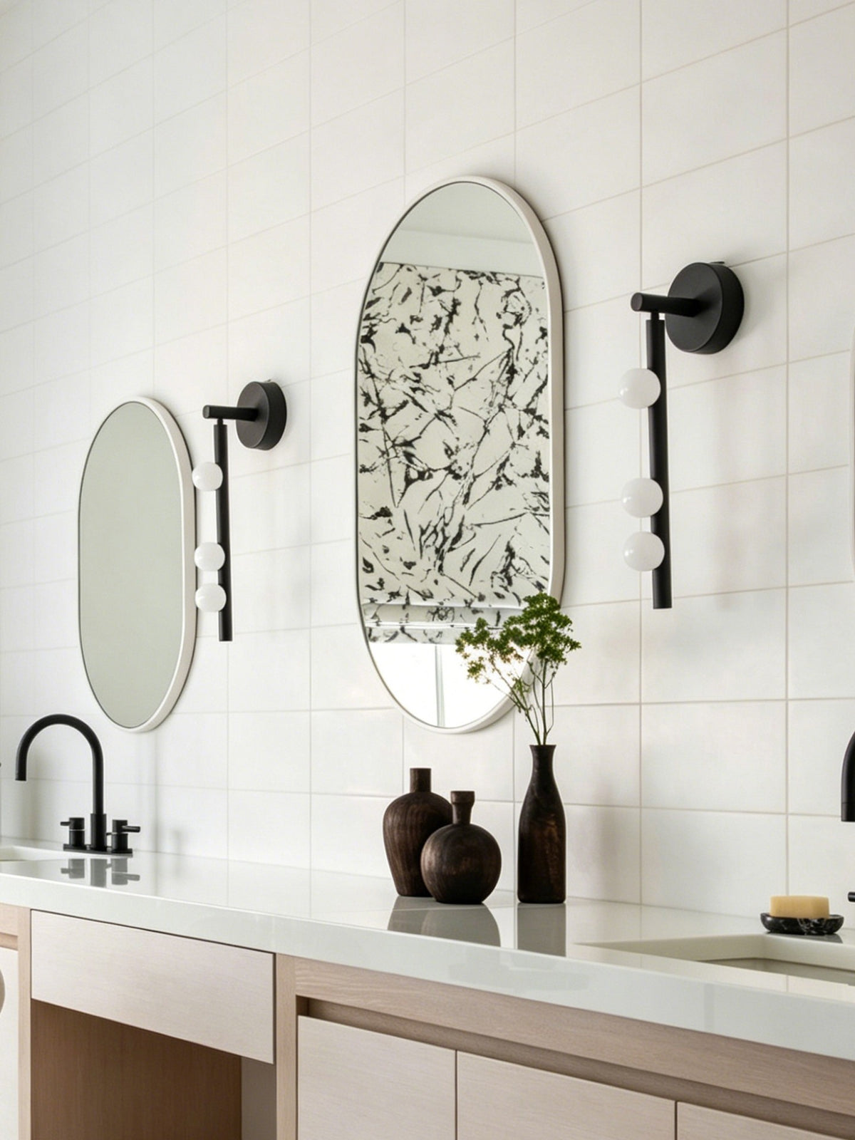 Modern Glass Globe Vertical Wall Sconce - 03 03-scene-modern-globe-vertical-wall-sconce-bathroom