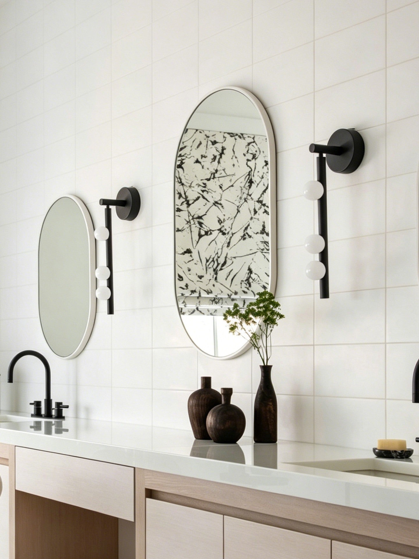 Modern Glass Globe Vertical Wall Sconce - 03 03-scene-modern-globe-vertical-wall-sconce-bathroom