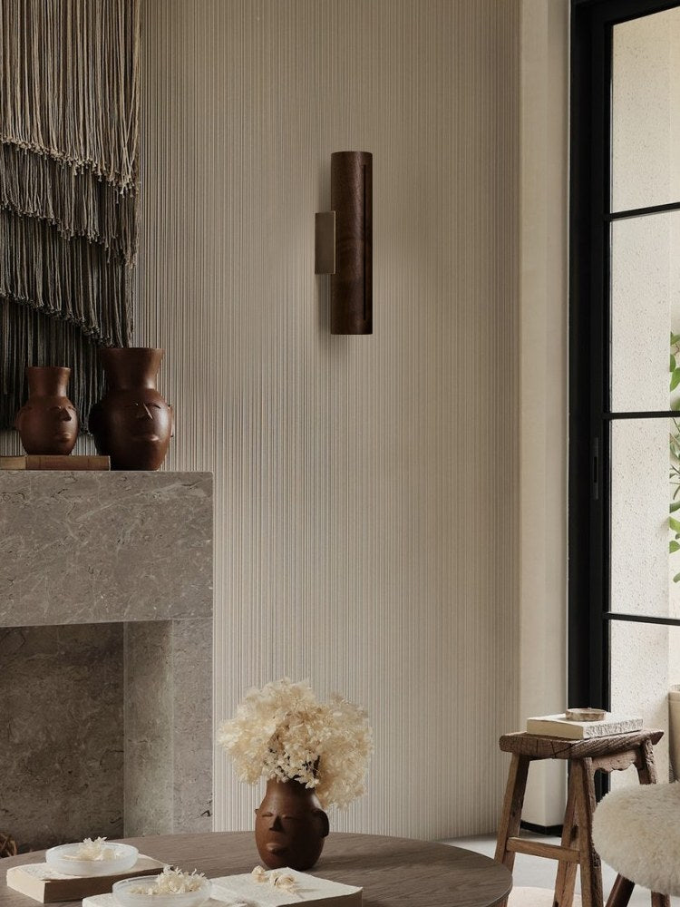 Modern Solid Wood LED Wall Sconce - 03 03-scene-solid-wood-led-wall-sconce-living-room