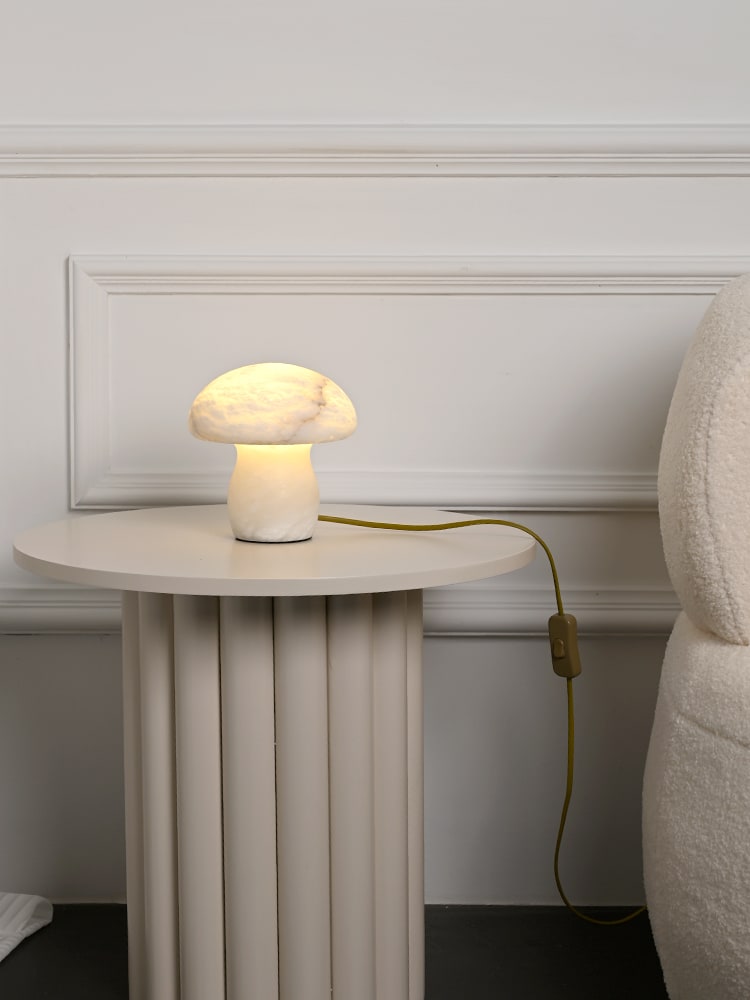 Modern Alabaster Mushroom Table Lamp - 03 03-scene-white--alabaster-mushroom-table-lamp-bedside