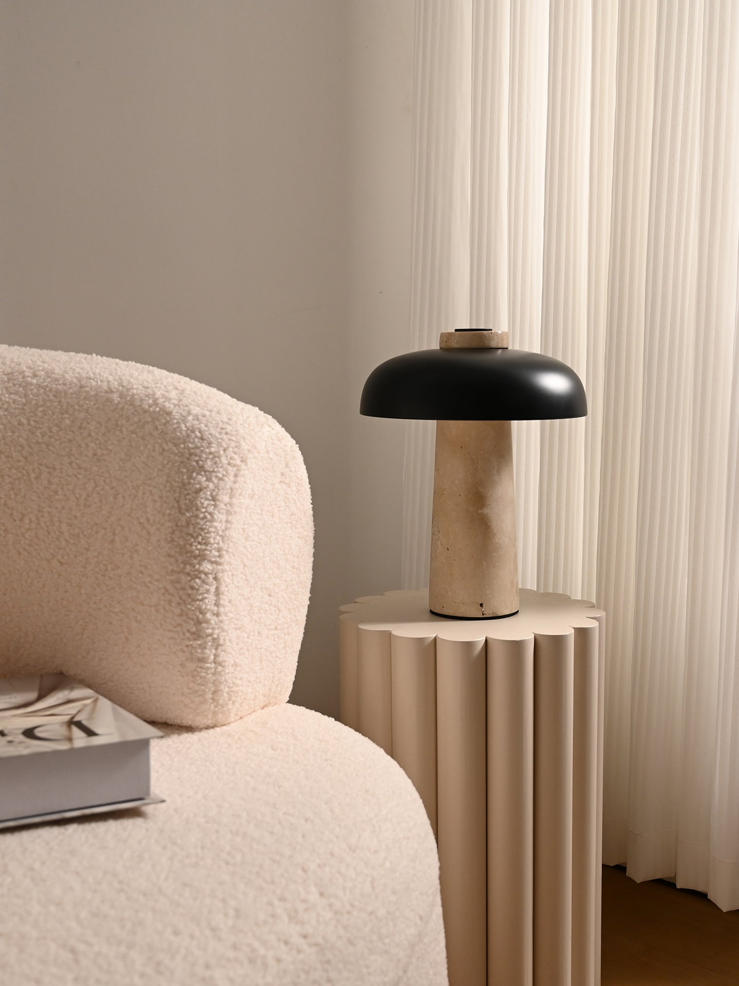 Modern Black Marble LED Table Lamp - 14 03-source-chair-side-table