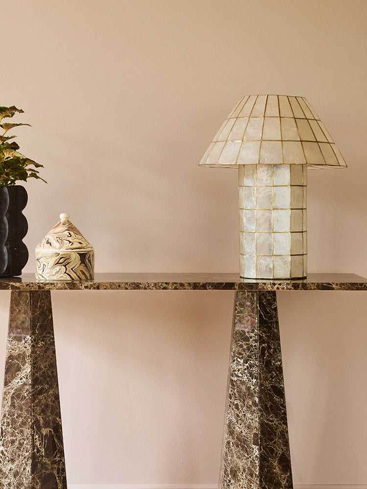 Modern Capiz Shell Mosaic Table Lamp - 14 03-source-console