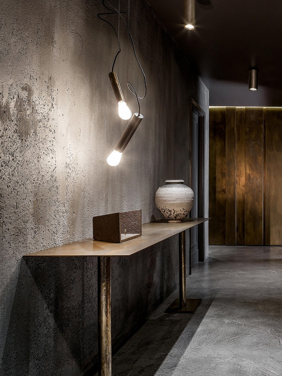 Modern Copper Tube LED Pendant Light - 14 03-source-entry-console-twin-pendant-scene.jpg