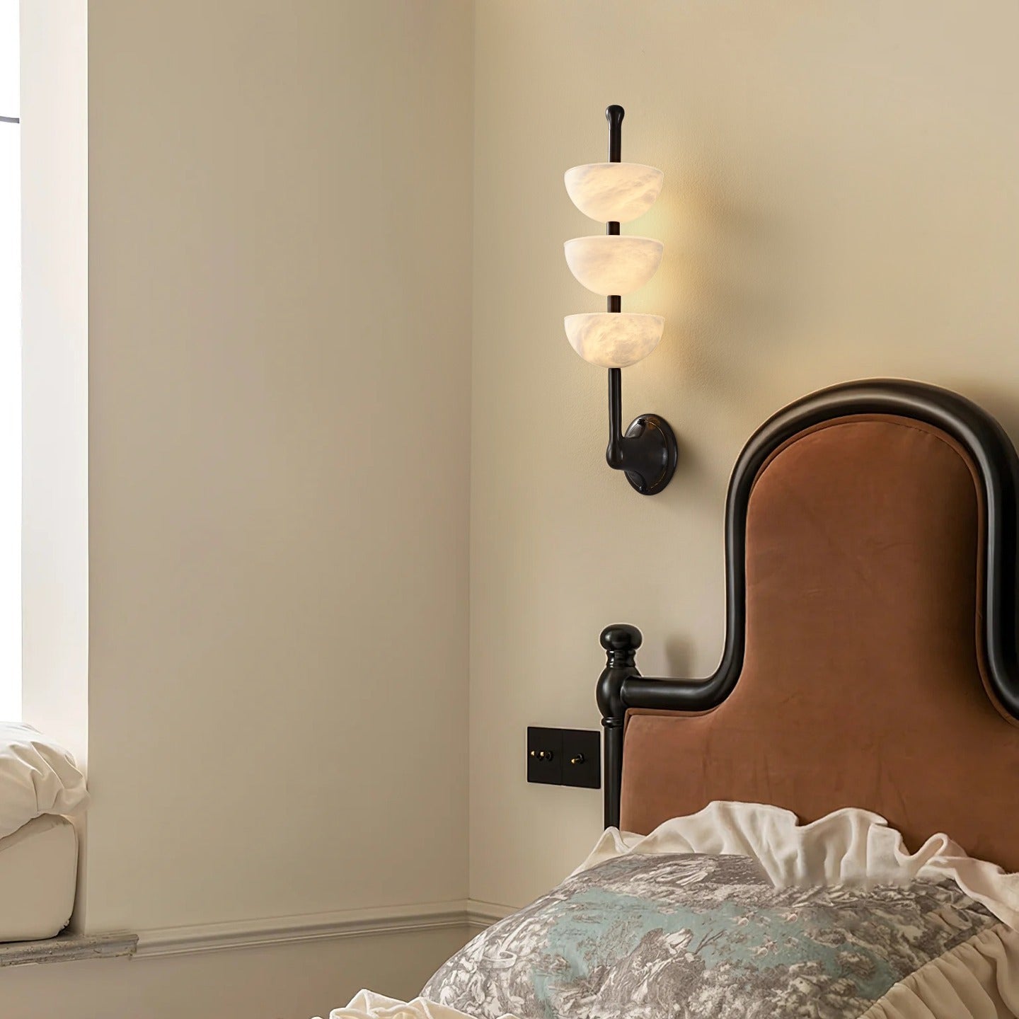 Modern Triple Stone Bowl Wall Sconce - 04 03-source-scene-3