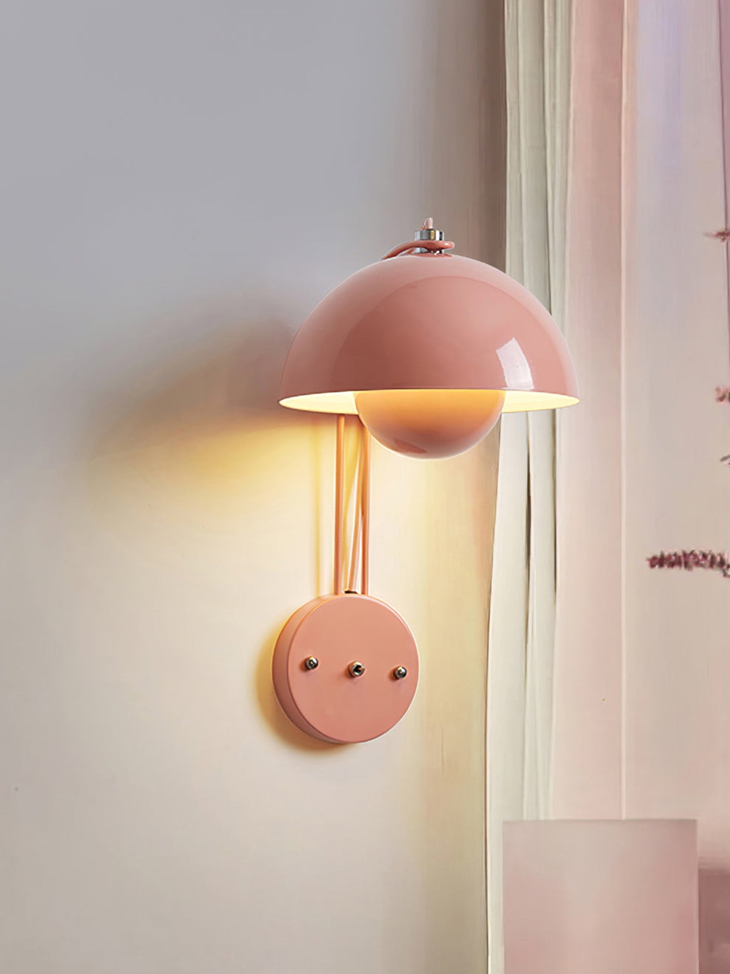 Modern Glossy Dome Wall Sconce - 16 03-source-scene-3