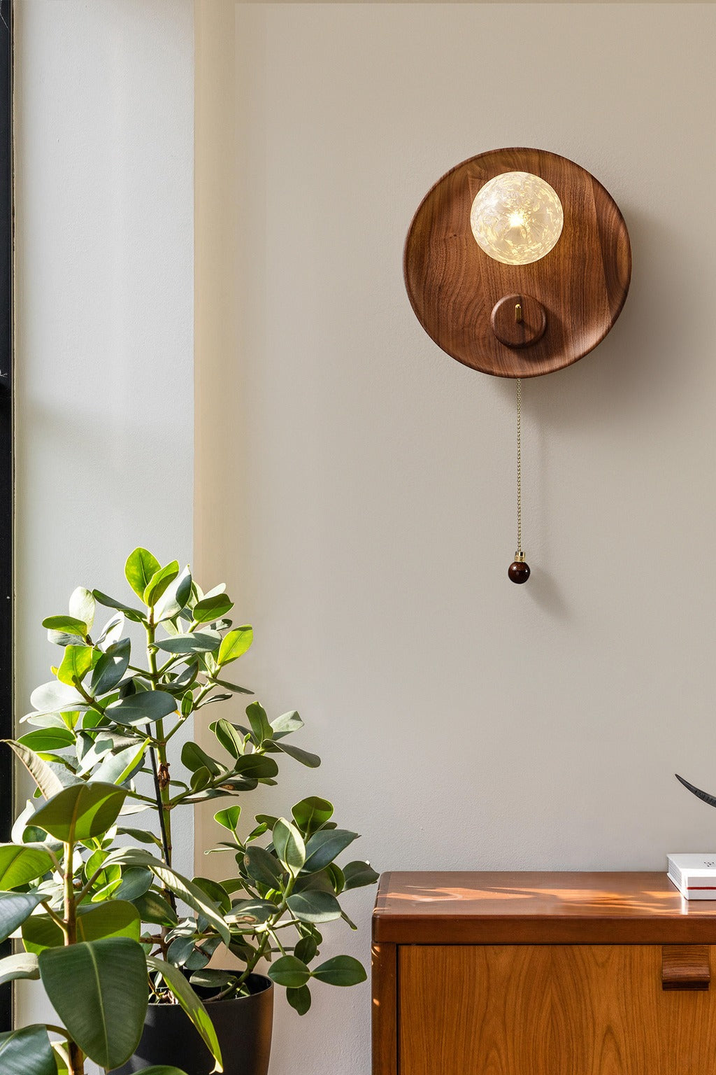 Modern Wood Disc Wall Sconce - 04 03-source-scene-3