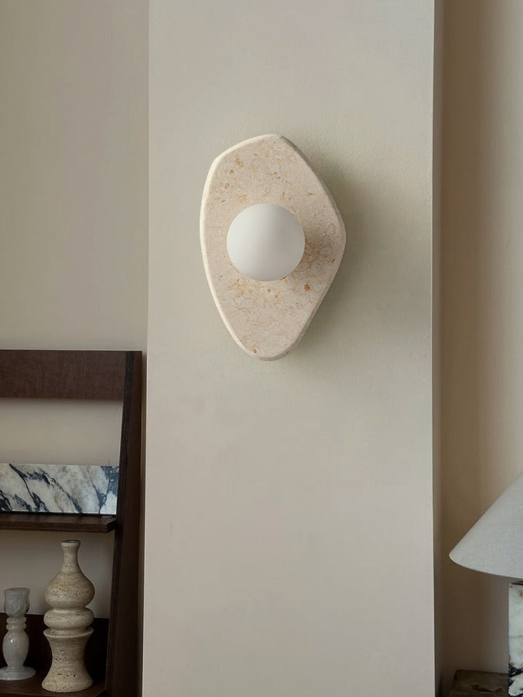 Modern Organic Stone Oval Wall Sconce - 04 03-source-scene-3