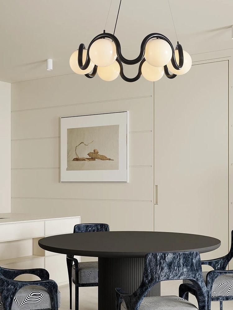 Modern Wave Globe Chandelier - 14 03-source-scene-3