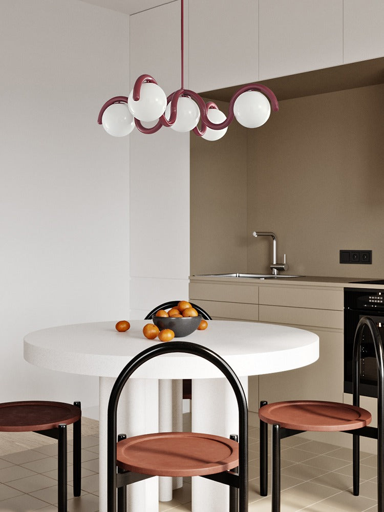 Modern Curved Globe Pendant Chandelier - 14 03-source-scene-3