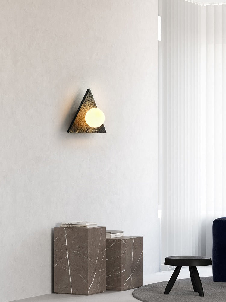 Modern Triangle Marble Wall Sconce - 04 03-source-scene-3