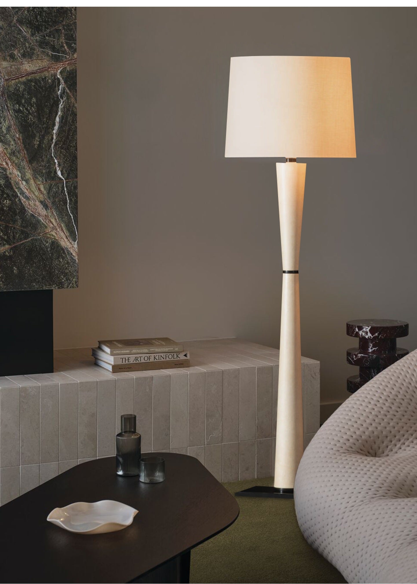 Modern Tapered Fabric Shade Table and Floor Lamp - 04 03-source-scene-3