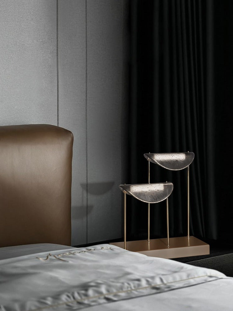 Modern Smoked Glass Brass Table and Floor Lamp - 14 03-source-table-lamp-bedroom-scene