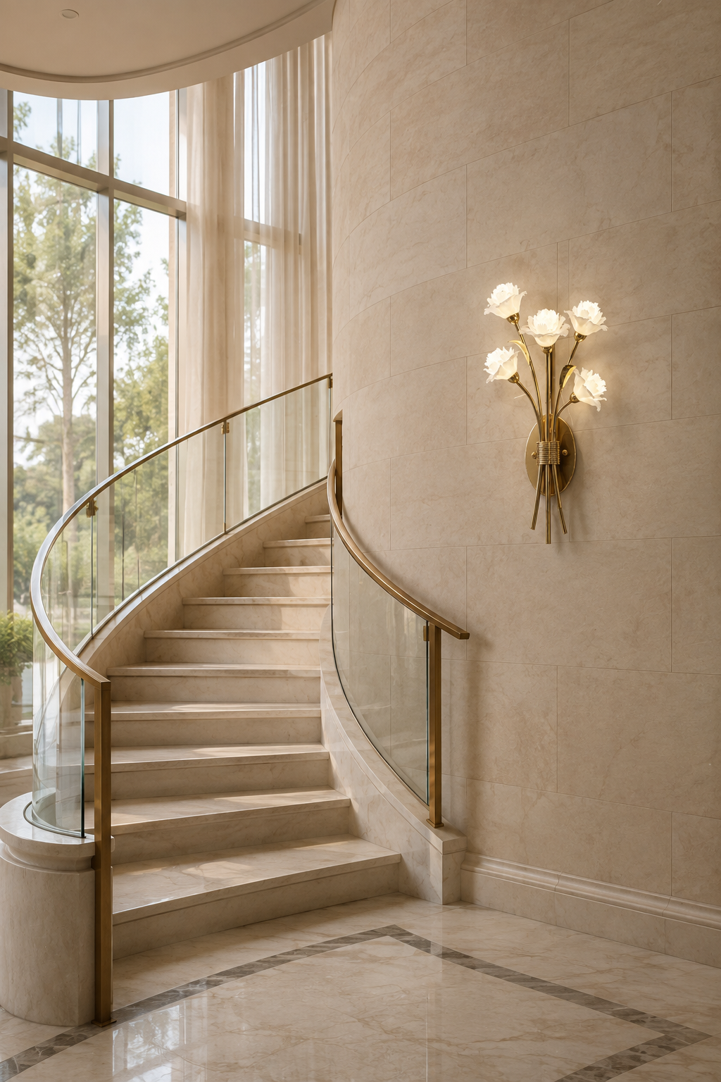 Sylverelle wall sconce – stair wall wide daylight