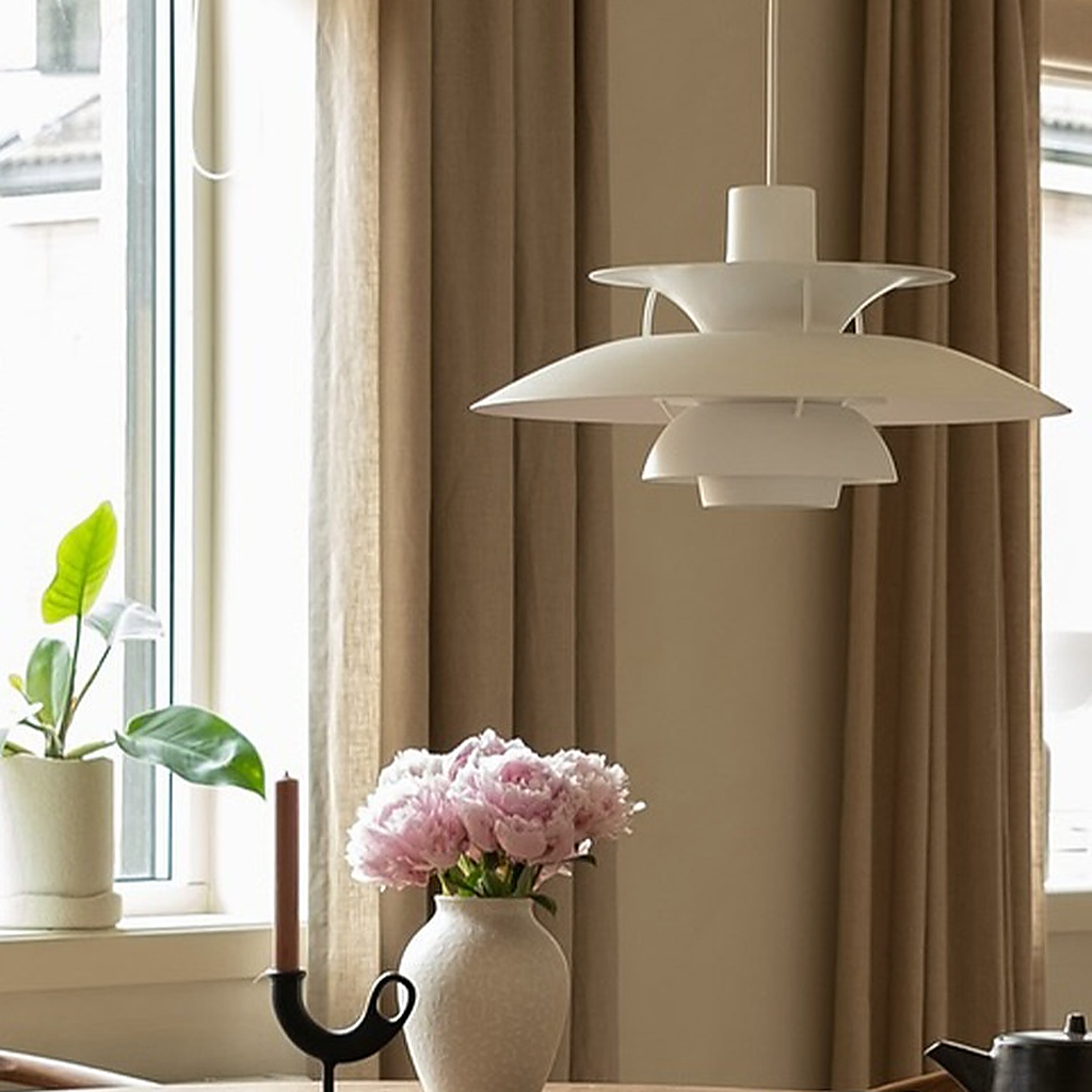 PH5 Layered Metal Pendant Light — white layered shade detail