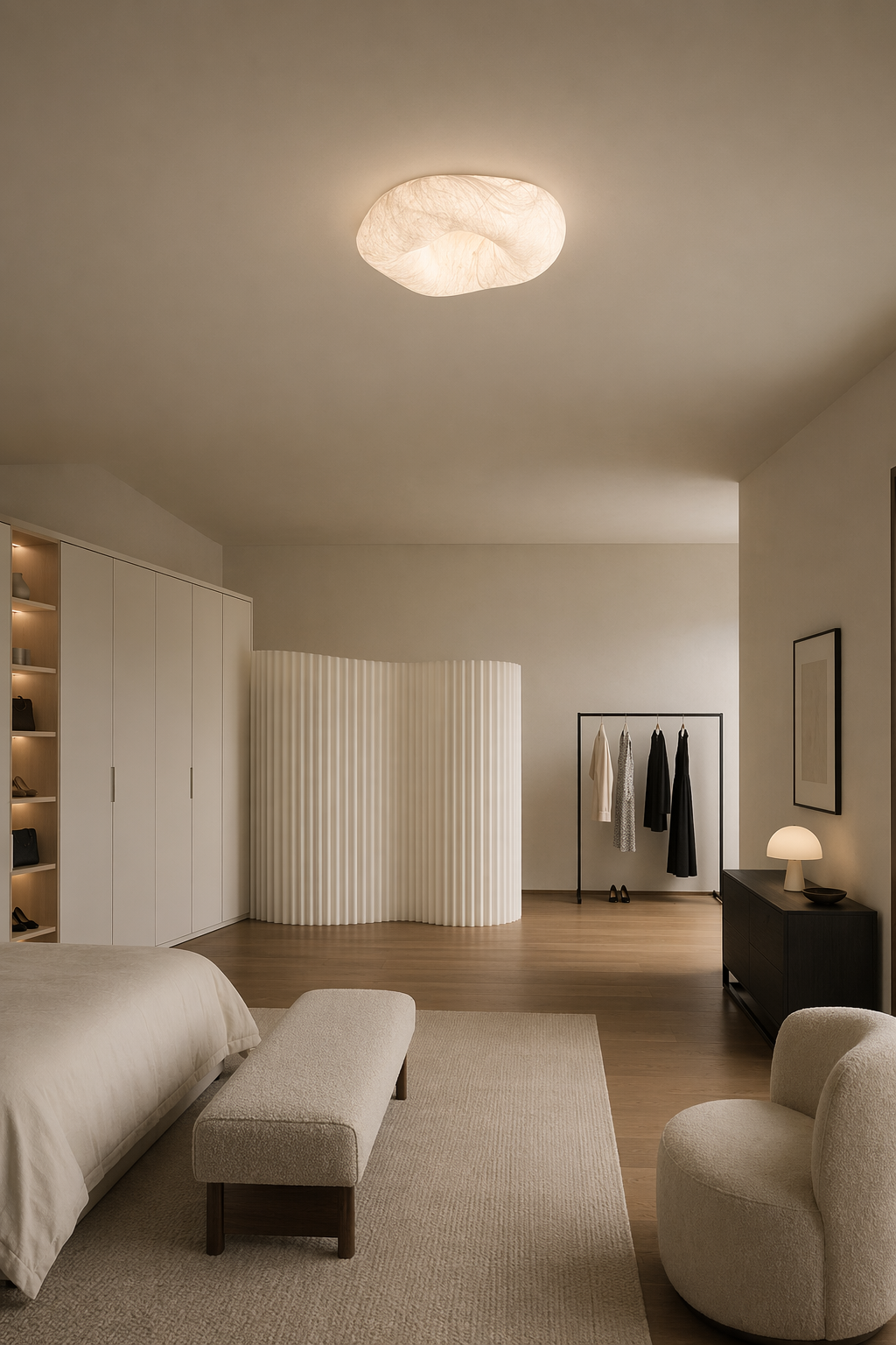 Handmade Mulberry Silk Cloud Ceiling Light in White - product image 02