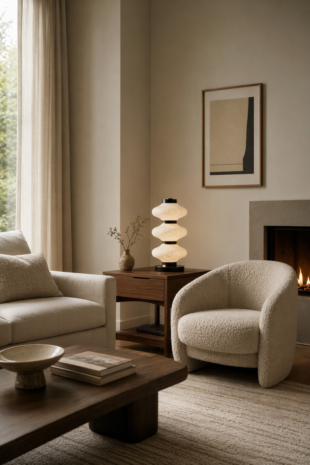 Modern Mulberry Silk Stacked Table Lamp in Matte Black and White - product image 08