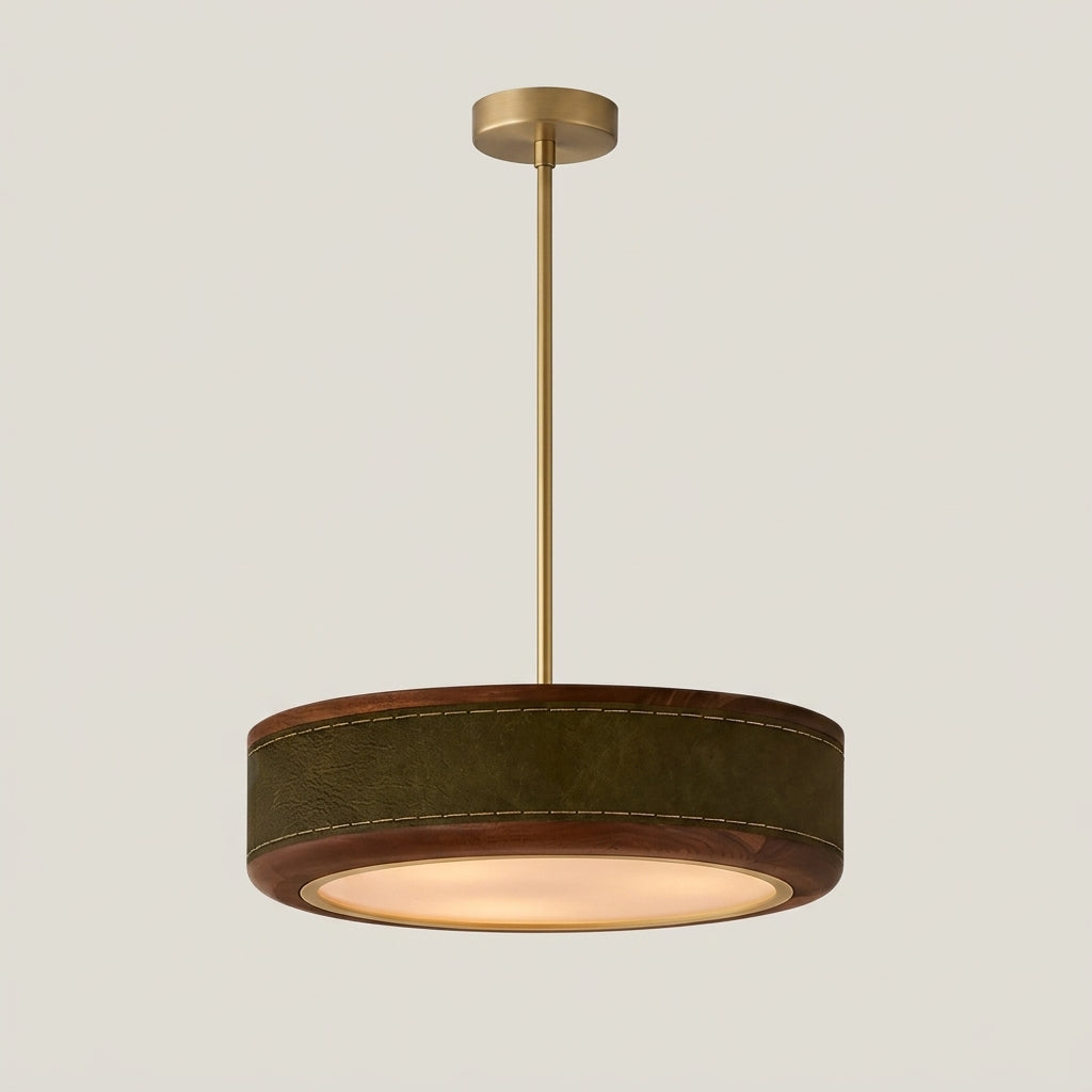Calvurne Walnut Wood Ring LED Ceiling Light