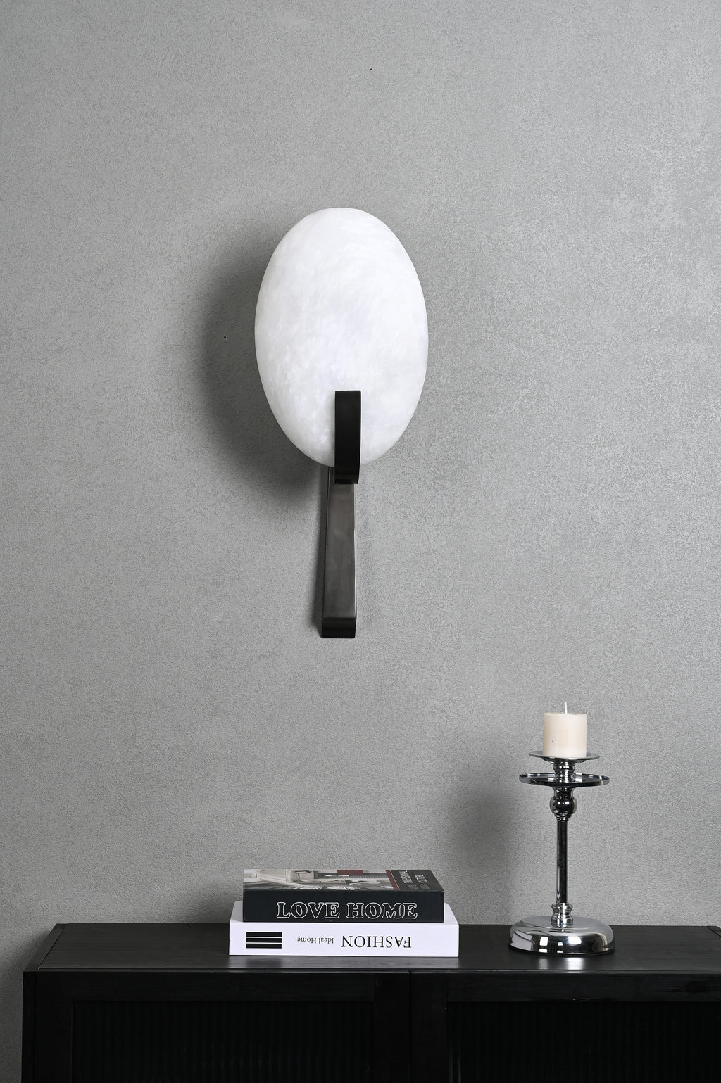 Modern Spanish Alabaster Oval Stem Wall Sconce - 04 04-DSC_6773