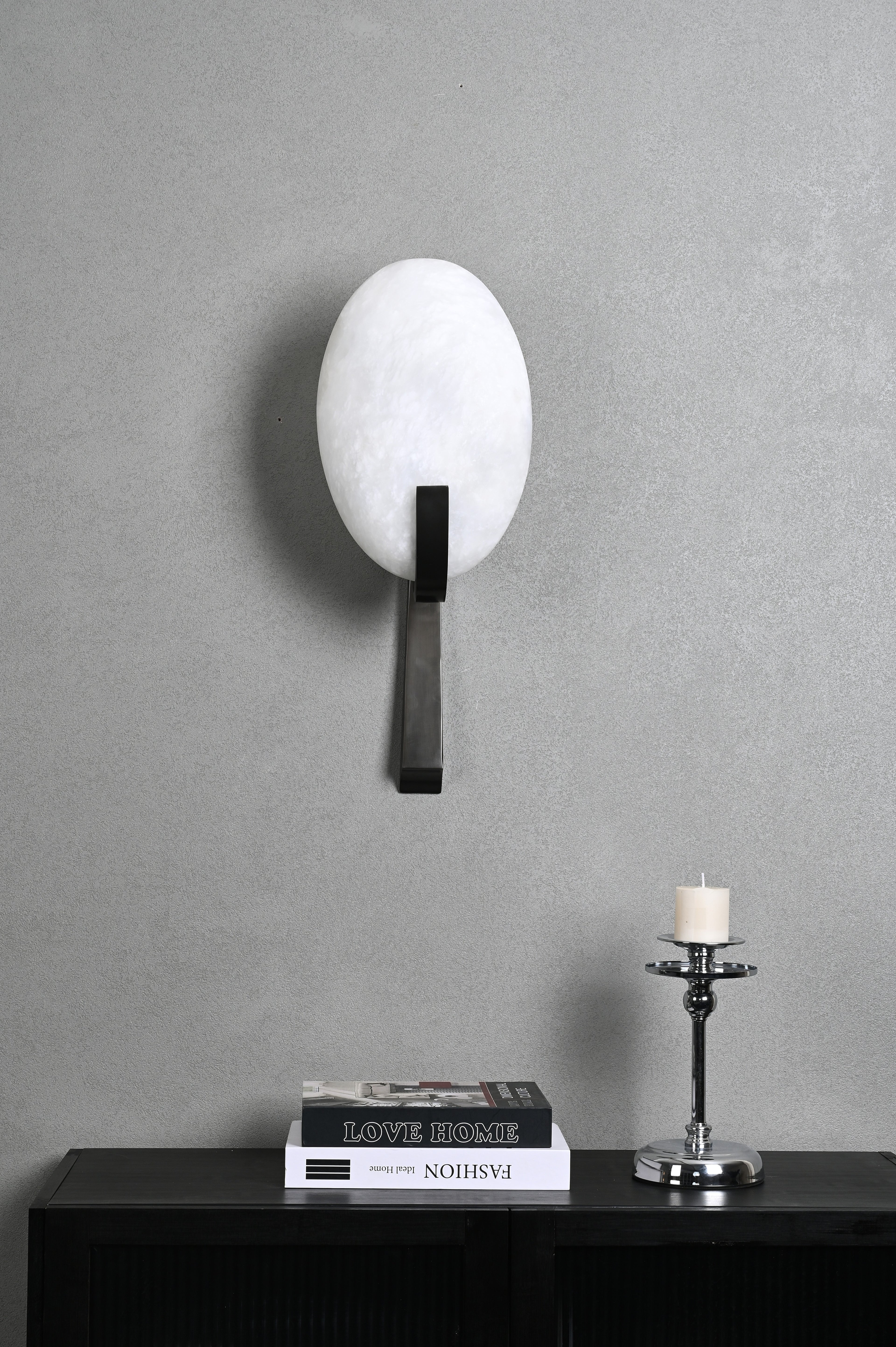 Modern Spanish Alabaster Oval Stem Wall Sconce - 04 04-DSC_6773