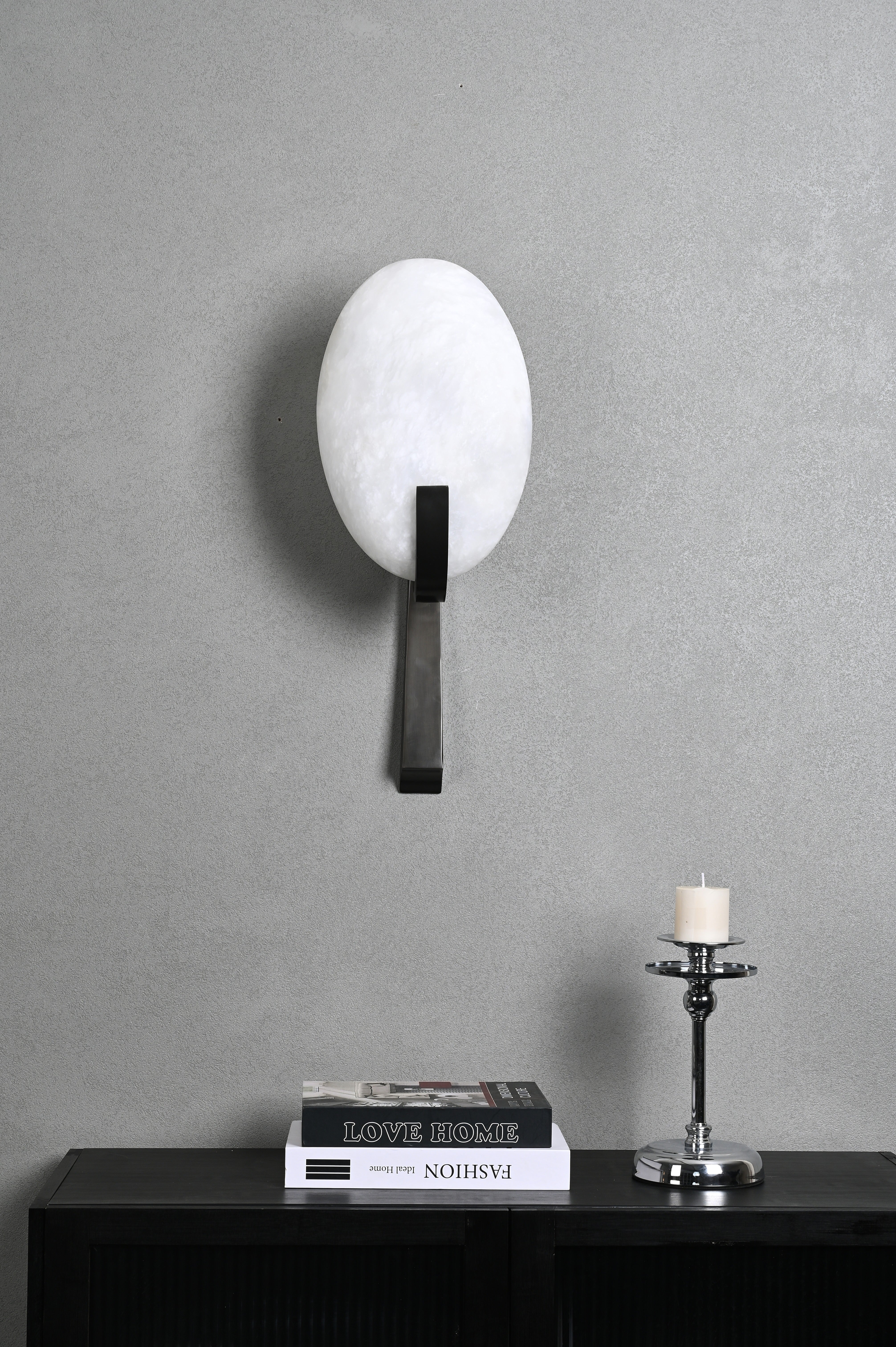 Modern Alabaster Oval Stem Wall Sconce - 04 04-DSC_6773