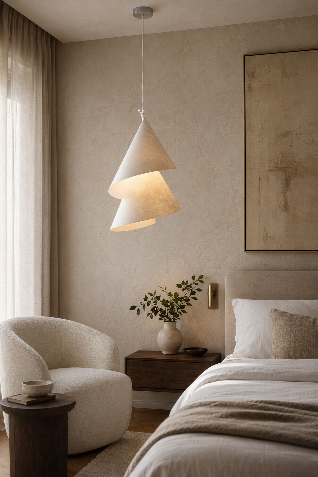 Willydilly Spiral Pendant Light gallery 04 bedroom bedside daylight