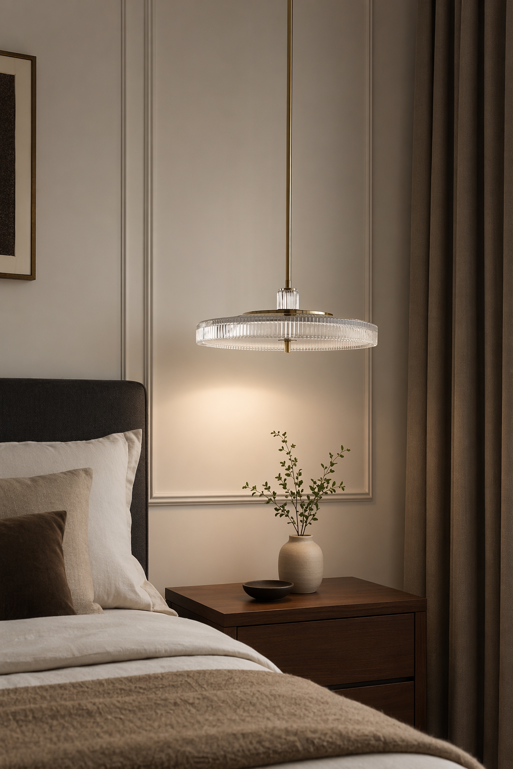 Modern Crystal Glass Drum Pendant Light - product image 05