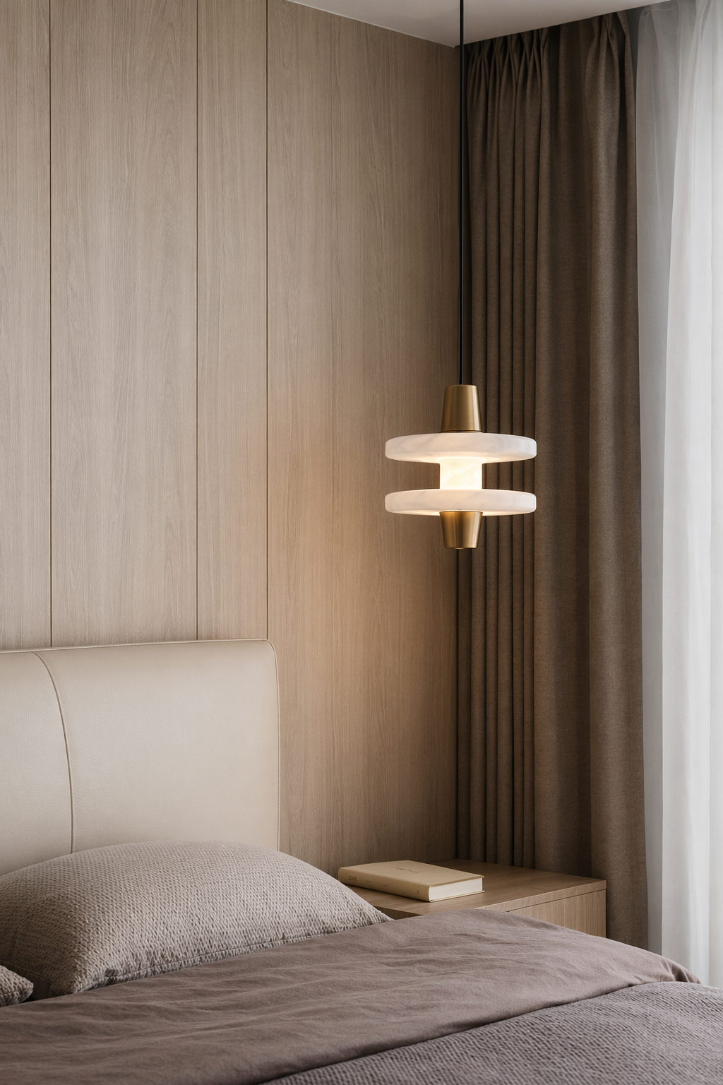 Modern Alabaster Disc Pendant Light - product image 05