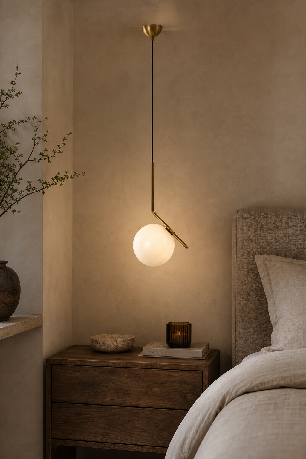 Modern Copper Globe Pendant Light - 04 04-bedroom-bedside.png