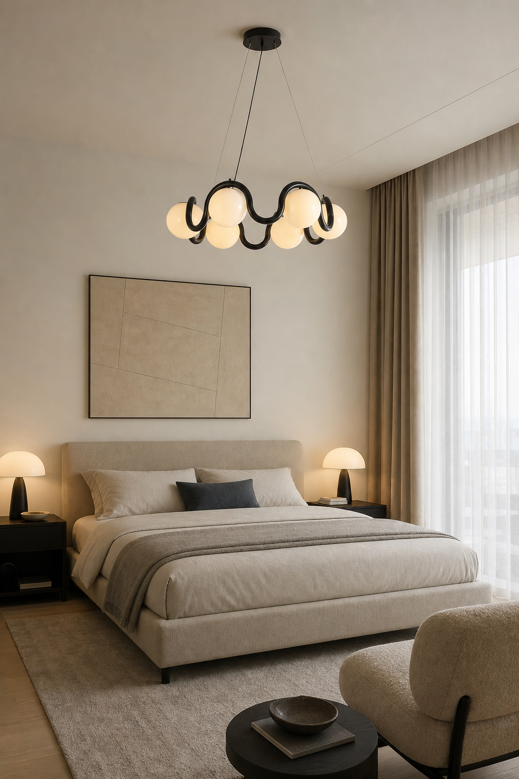 Modern Wave Globe Chandelier - generated main 04 04-bedroom-or-living-wide