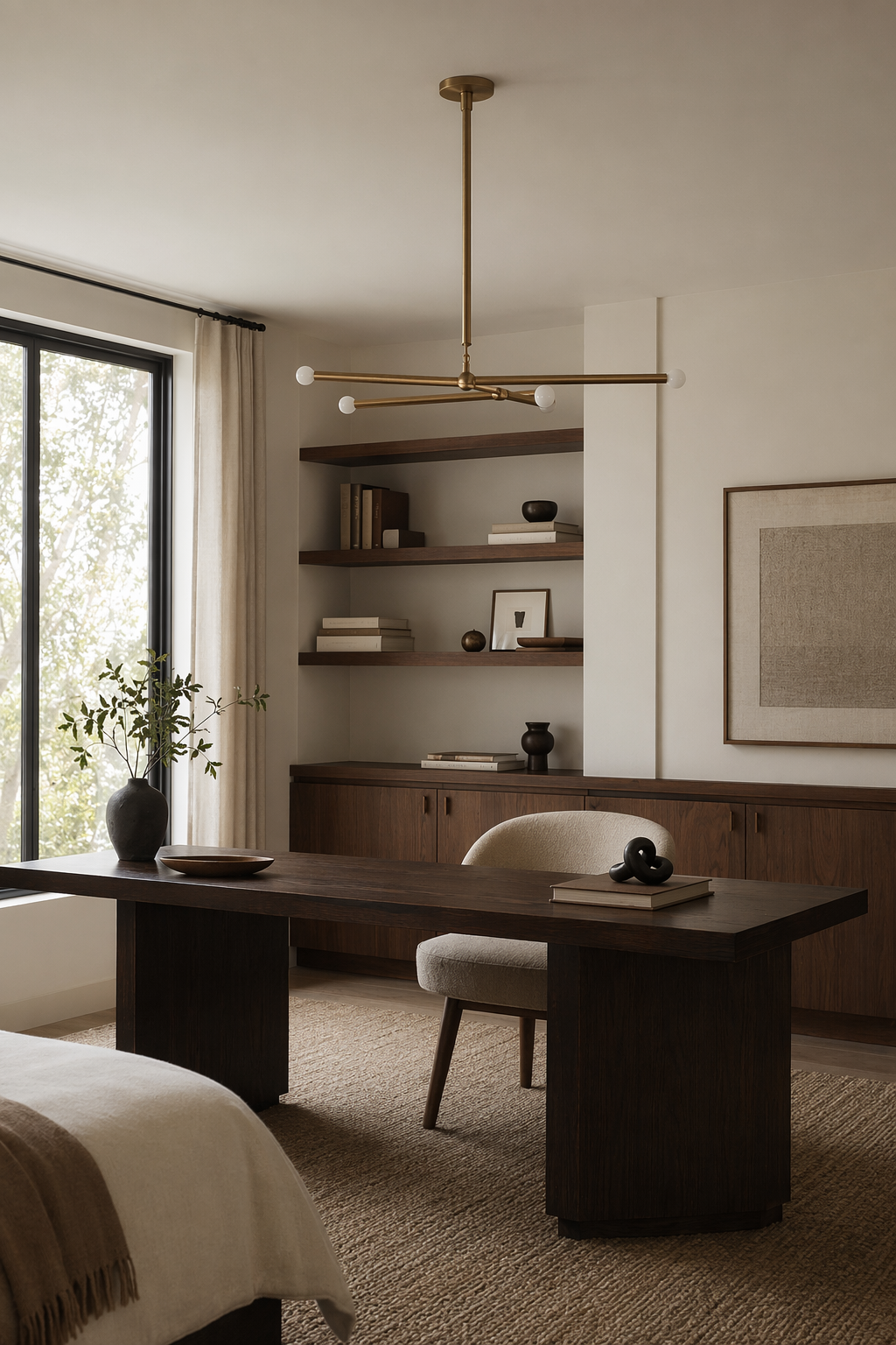 Modern Brass Branch Chandelier with Suede Accents - generated main 04 04-bedroom-or-study-wide
