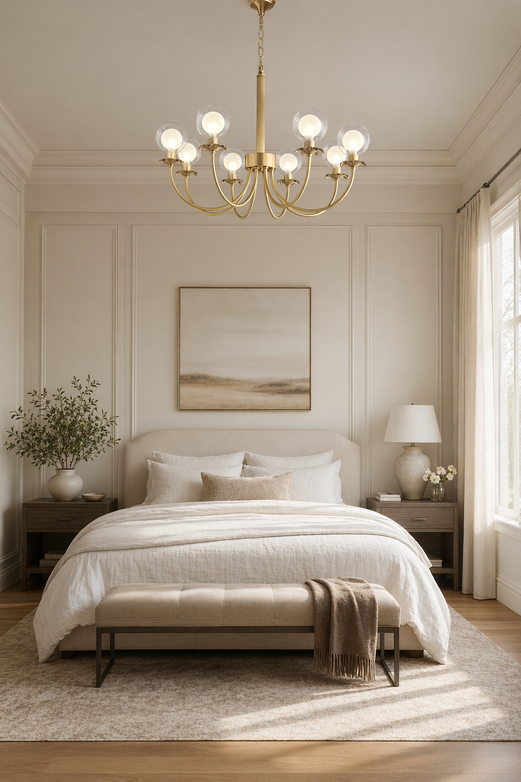 Modern Brass Glass Globe Chandelier - generated main 04 04-bedroom-or-study-wide