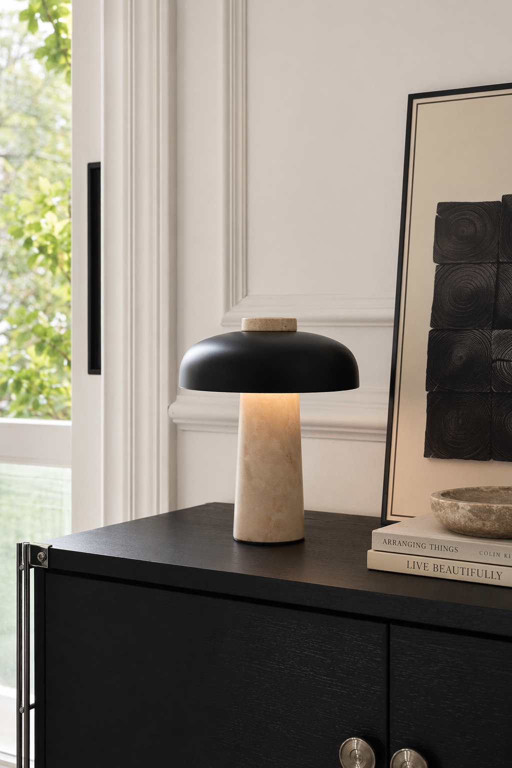 Modern Black Marble LED Table Lamp - 04 04-console-cabinet-wide