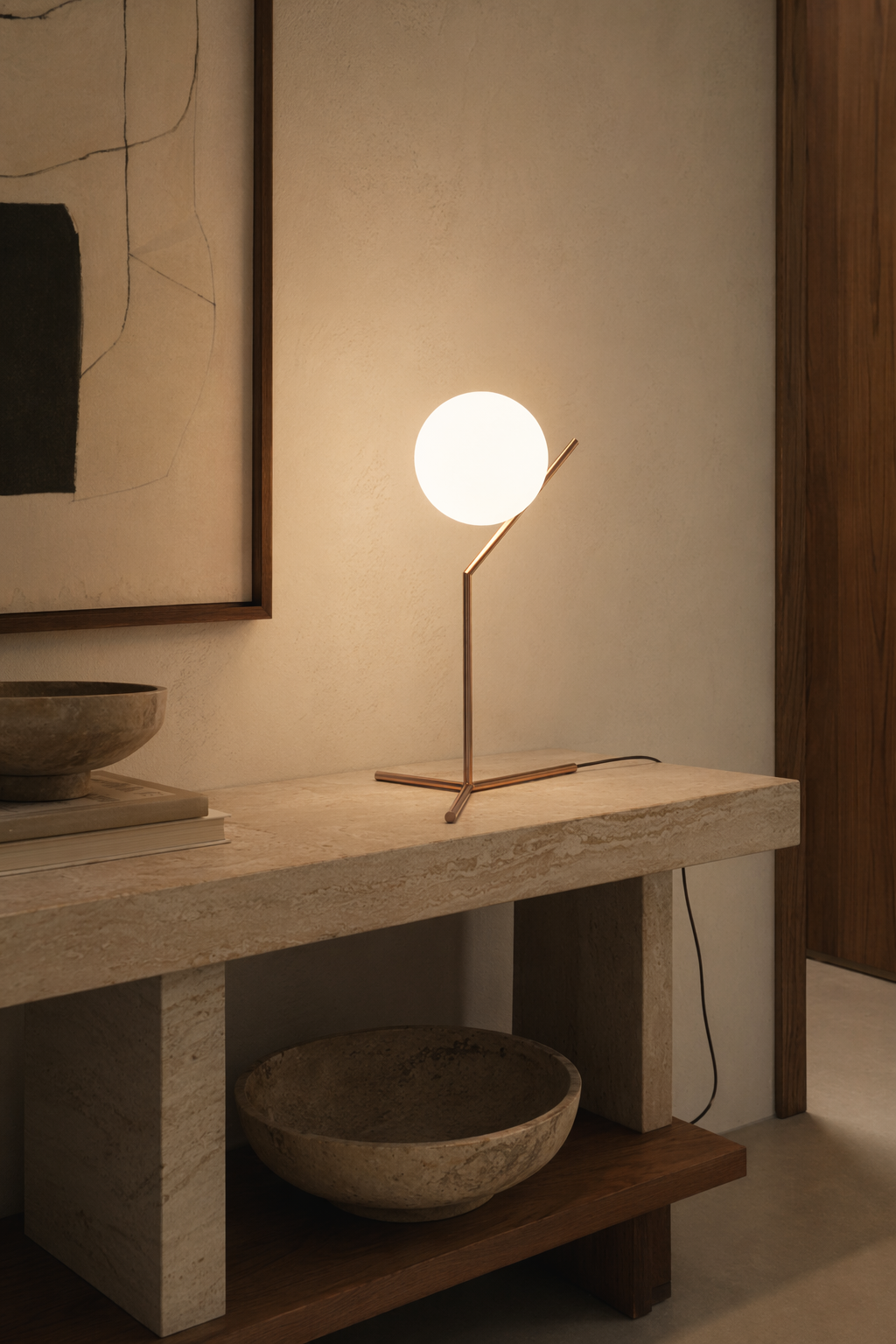 Modern C-Shaped Copper Globe Table Lamp - 04 04-console-table.png