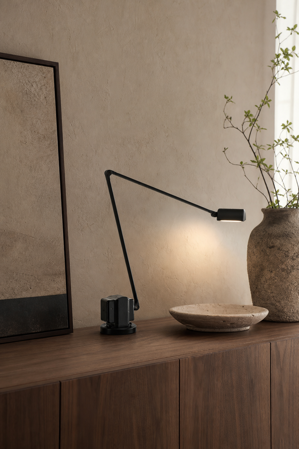 Daphine Adjustable LED Table Lamp black finish console