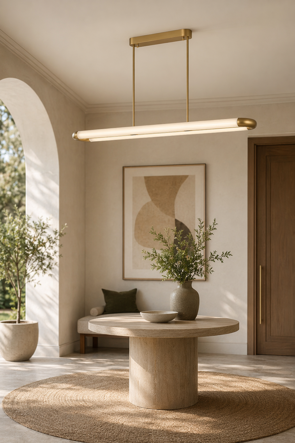 Modern Linear Tube Pendant Light - 04 04-generated-entry-scene