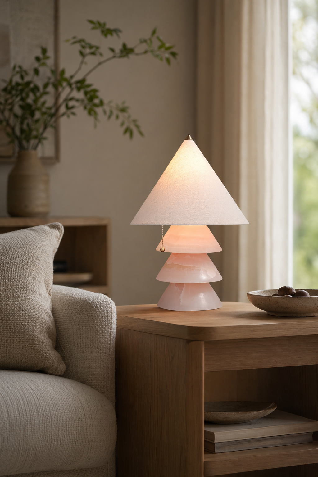 Modern Stacked Stone Table Lamp - 04 04-generated-living-room-scene