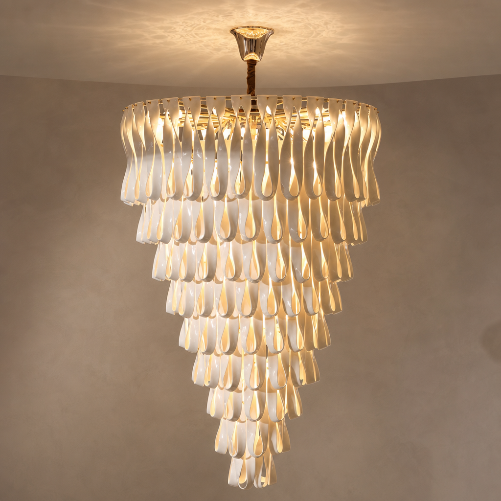 Ivory Ceramic Ribbon Grand Chandelier - 01 atlas clean hero