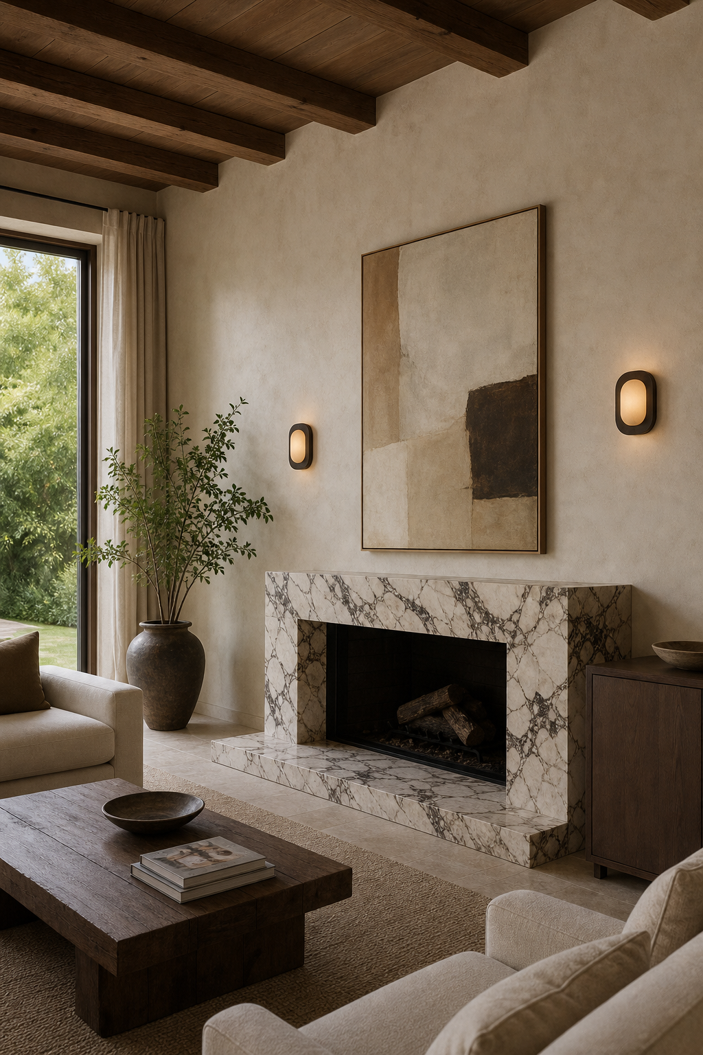 Dark Rounded Frame Wall Sconce living feature wall wide
