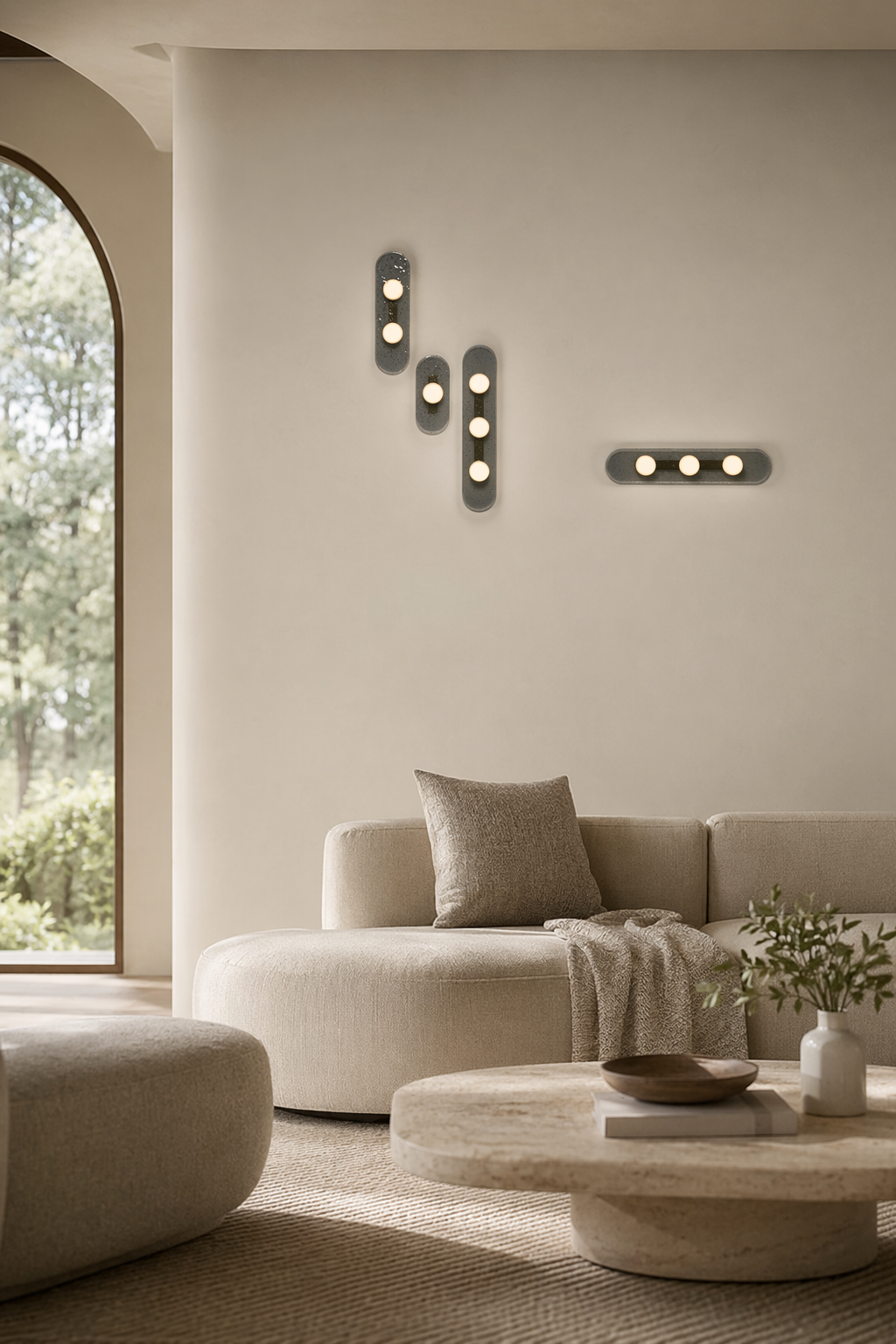 Modern Smoky Glass Linear Wall Sconce - generated main 04 04-living-room-feature-wall-wide