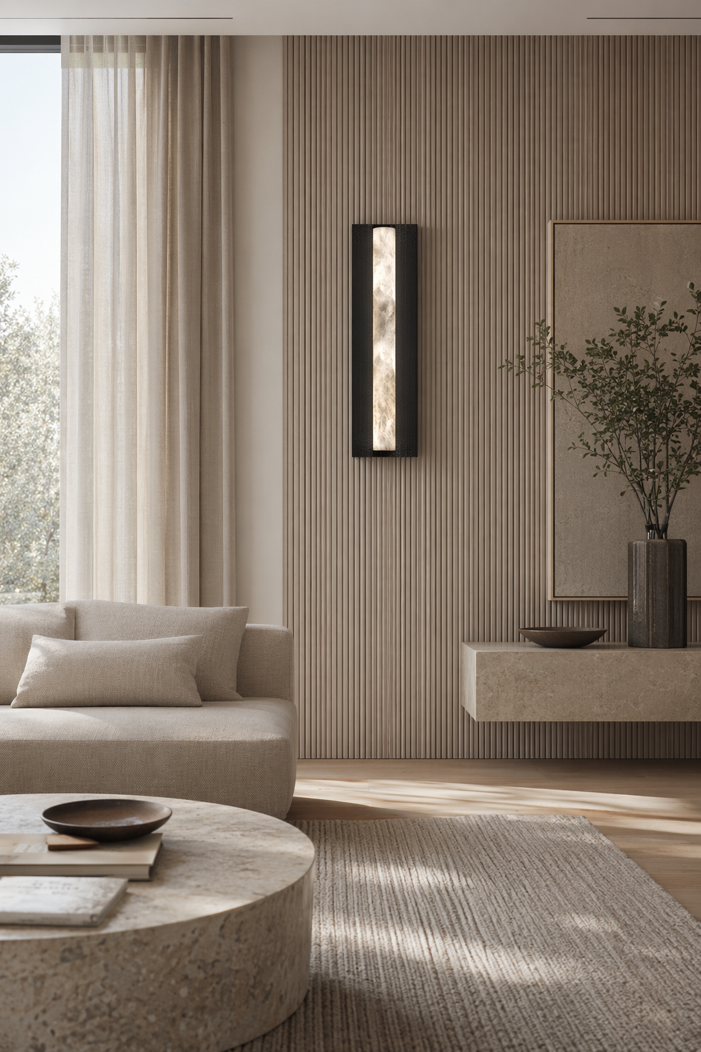 Modern Alabaster Wall Sconce - generated main 04 04-living-room-feature-wall-wide