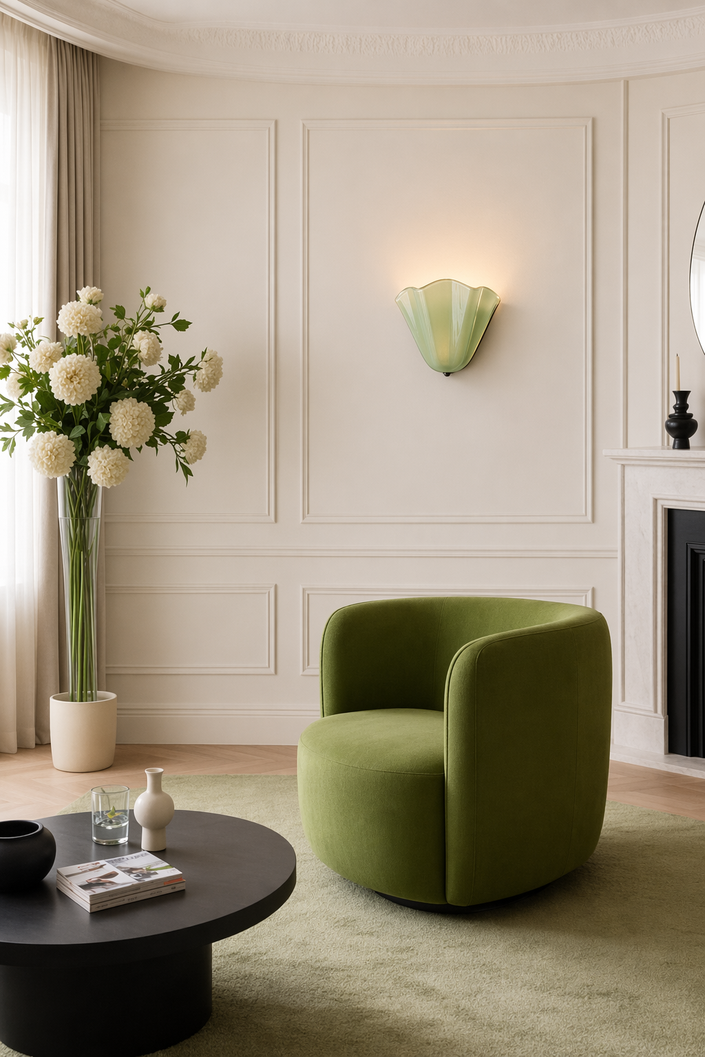 Modern Shell Petal LED Wall Sconce - 04 04-living-room-feature-wall-wide