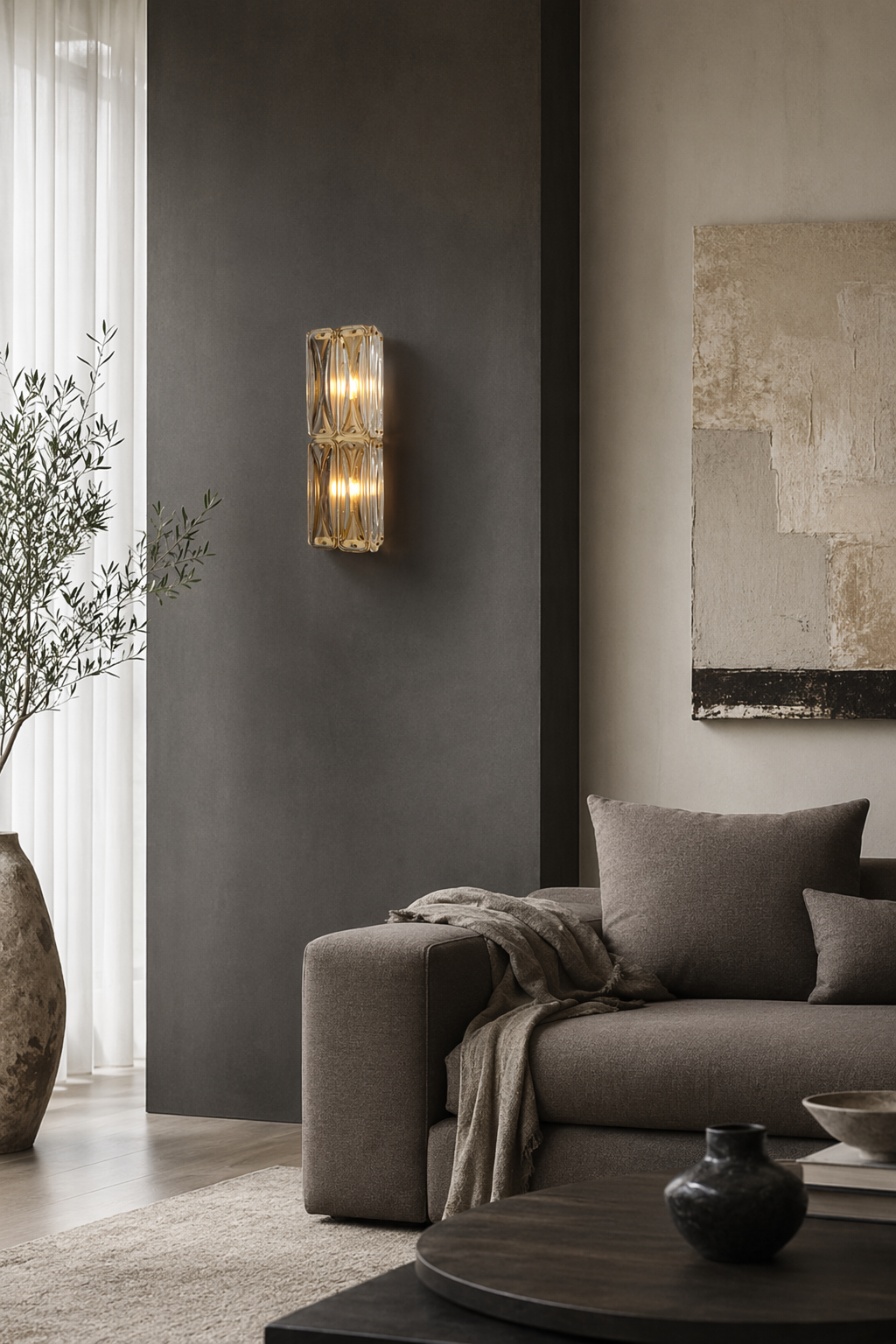 Modern Crystal Glass Wall Sconce - generated main 04 04-living-room-feature-wall-wide