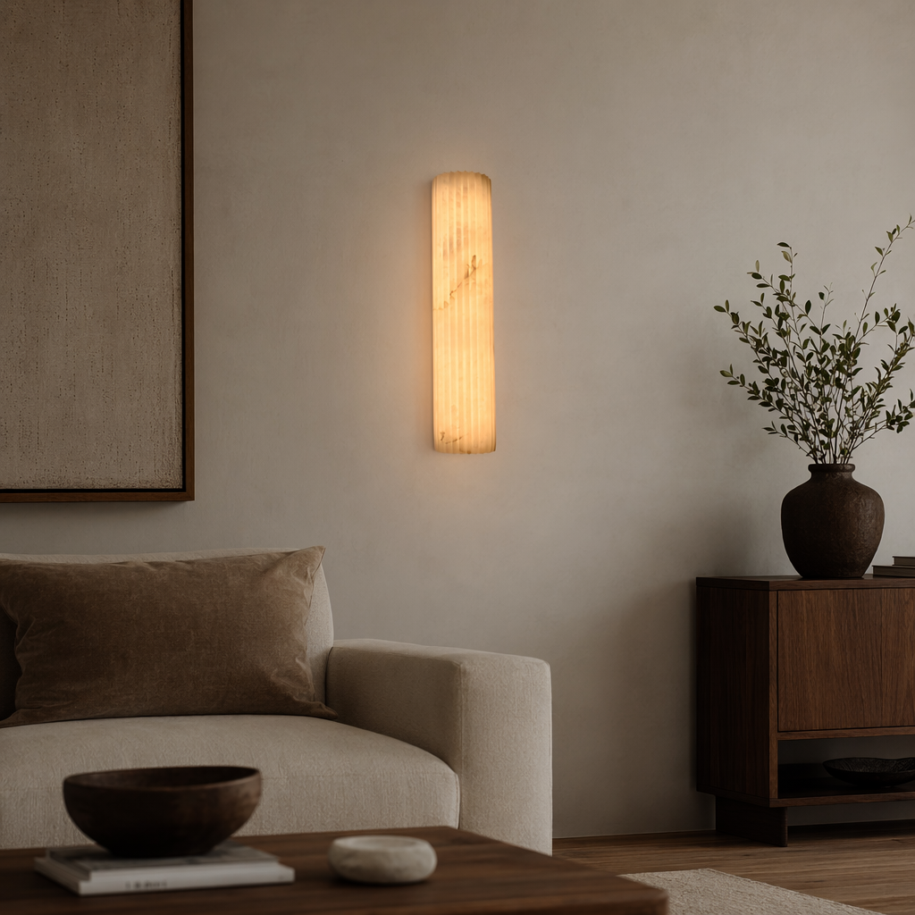 Modern Fluted Alabaster Wall Sconce - product image 05