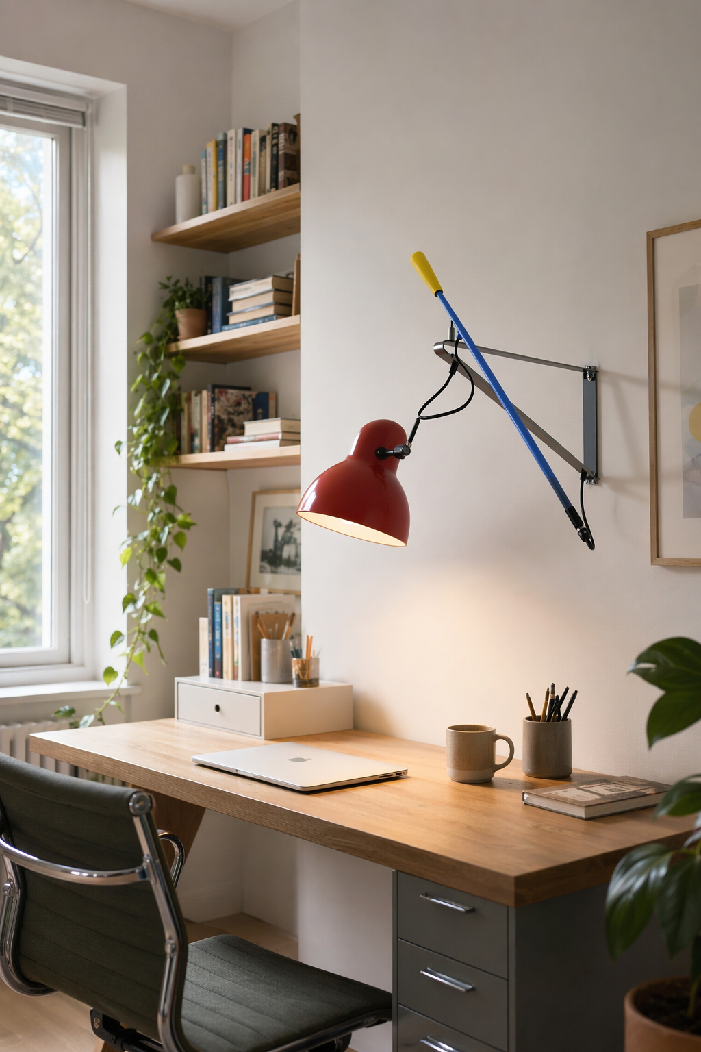 Modern Adjustable Red Wall Task Lamp - 04 04-modern-office-wide